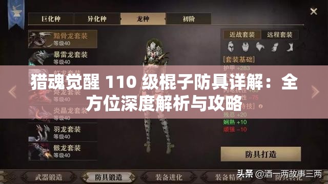 獵魂覺醒 110 級棍子防具詳解：全方位深度解析與攻略