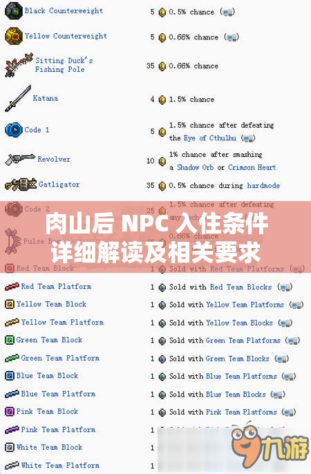 肉山后 NPC 入住條件詳細解讀及相關要求