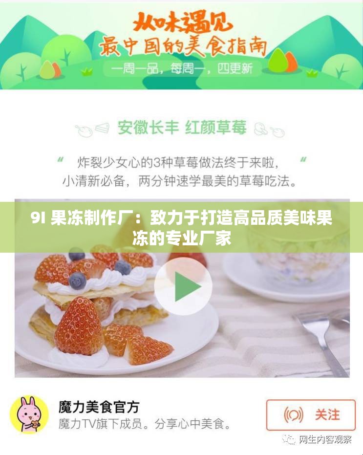 9I 果凍制作廠：致力于打造高品質(zhì)美味果凍的專業(yè)廠家