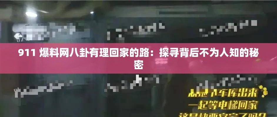 911 爆料網(wǎng)八卦有理回家的路：探尋背后不為人知的秘密