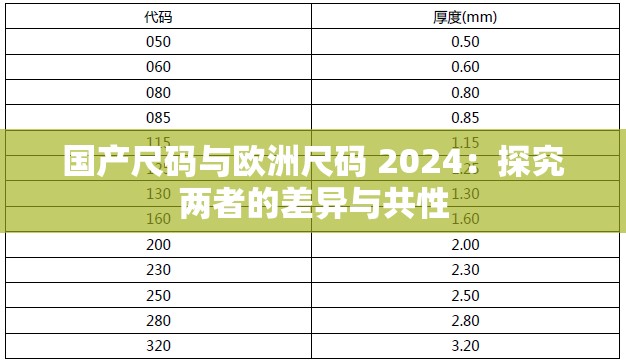 國產(chǎn)尺碼與歐洲尺碼 2024：探究兩者的差異與共性