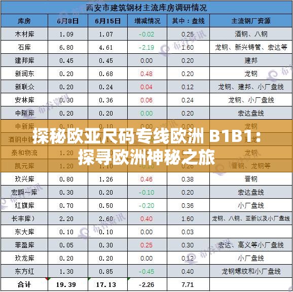 探秘歐亞尺碼專線歐洲 B1B1：探尋歐洲神秘之旅