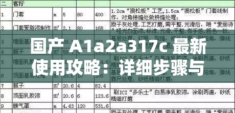 國產(chǎn) A1a2a317c 最新使用攻略：詳細(xì)步驟與注意事項全解析