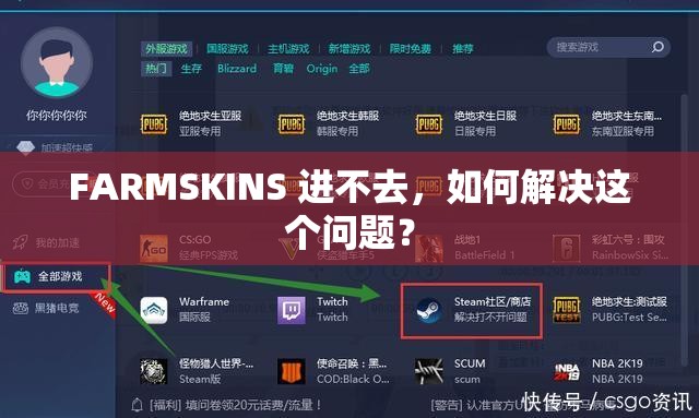 FARMSKINS 進(jìn)不去，如何解決這個(gè)問(wèn)題？