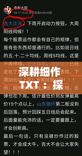 深耕細(xì)作 TXT ：探索文字背后的深度與精細(xì)之美