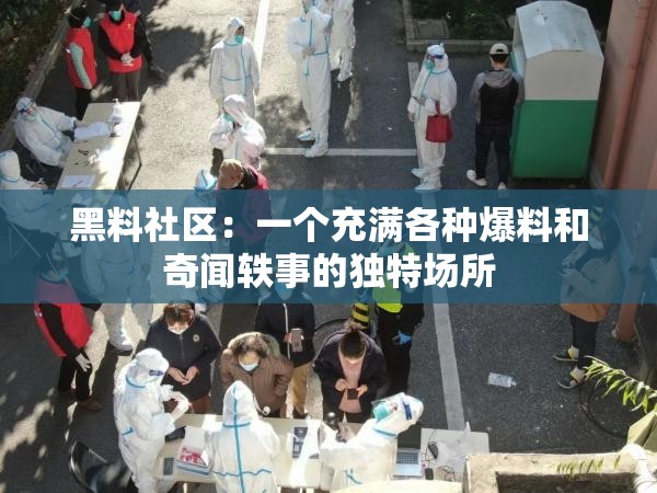 黑料社區(qū)：一個充滿各種爆料和奇聞軼事的獨特場所