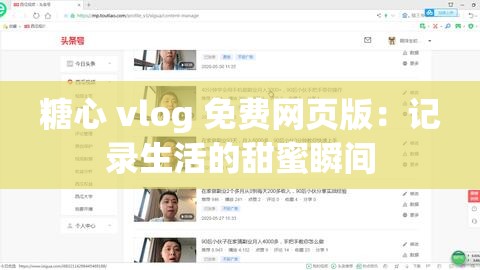 糖心 vlog 免費(fèi)網(wǎng)頁版：記錄生活的甜蜜瞬間