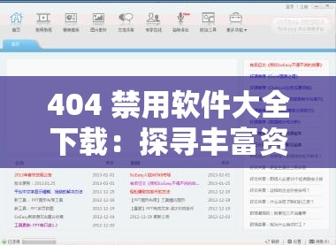 404 禁用軟件大全下載：探尋豐富資源寶庫