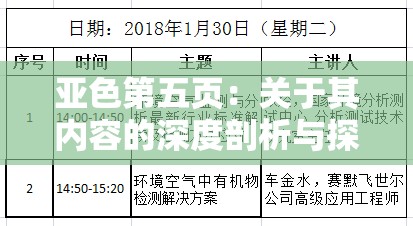 亞色第五頁：關(guān)于其內(nèi)容的深度剖析與探討