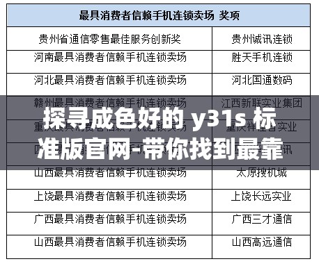 探尋成色好的 y31s 標準版官網(wǎng)-帶你找到最靠譜的購買渠道