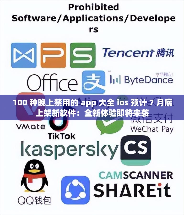 100 種晚上禁用的 app 大全 ios 預(yù)計(jì) 7 月底上架新軟件：全新體驗(yàn)即將來襲