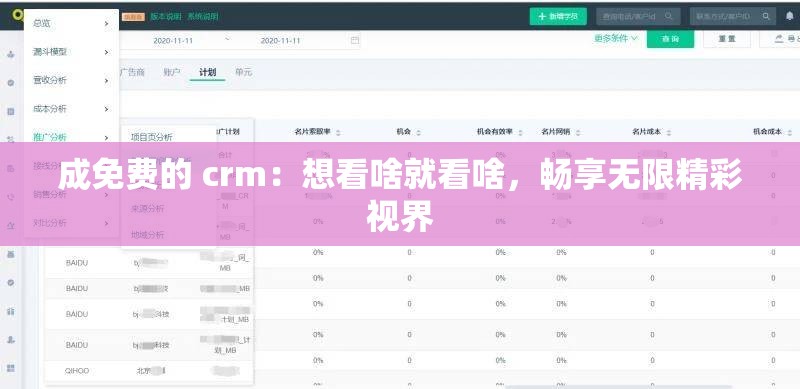 成免費的 crm：想看啥就看啥，暢享無限精彩視界